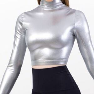 Jazz, Tap Hip hop Dance Costum Medium Adult, Silver, Black